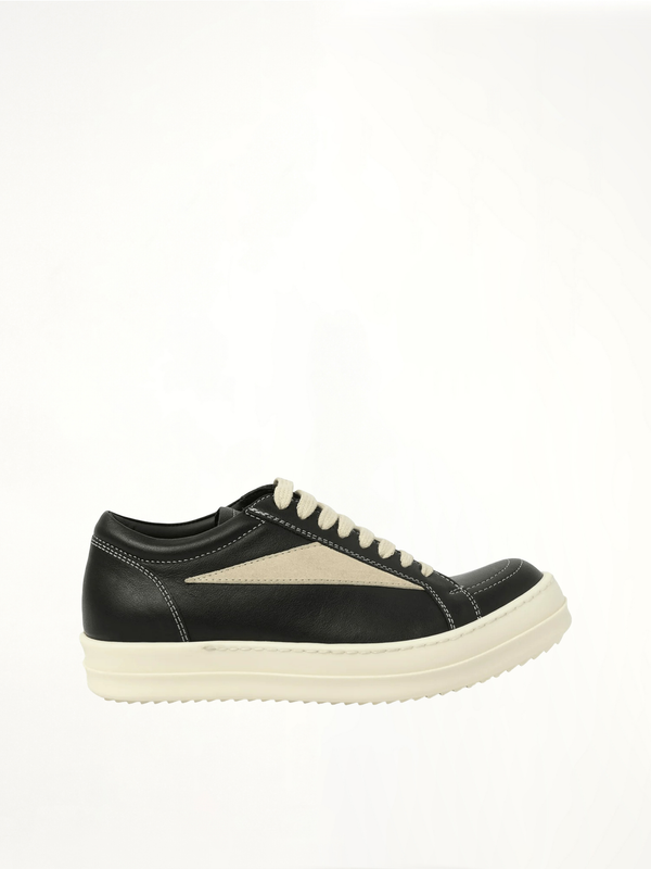 Vintage Sneaks in Black/Milk Side View | RICK OWENS
