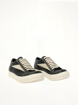 Vintage Sneaks in Black/Milk Front View | RICK OWENS