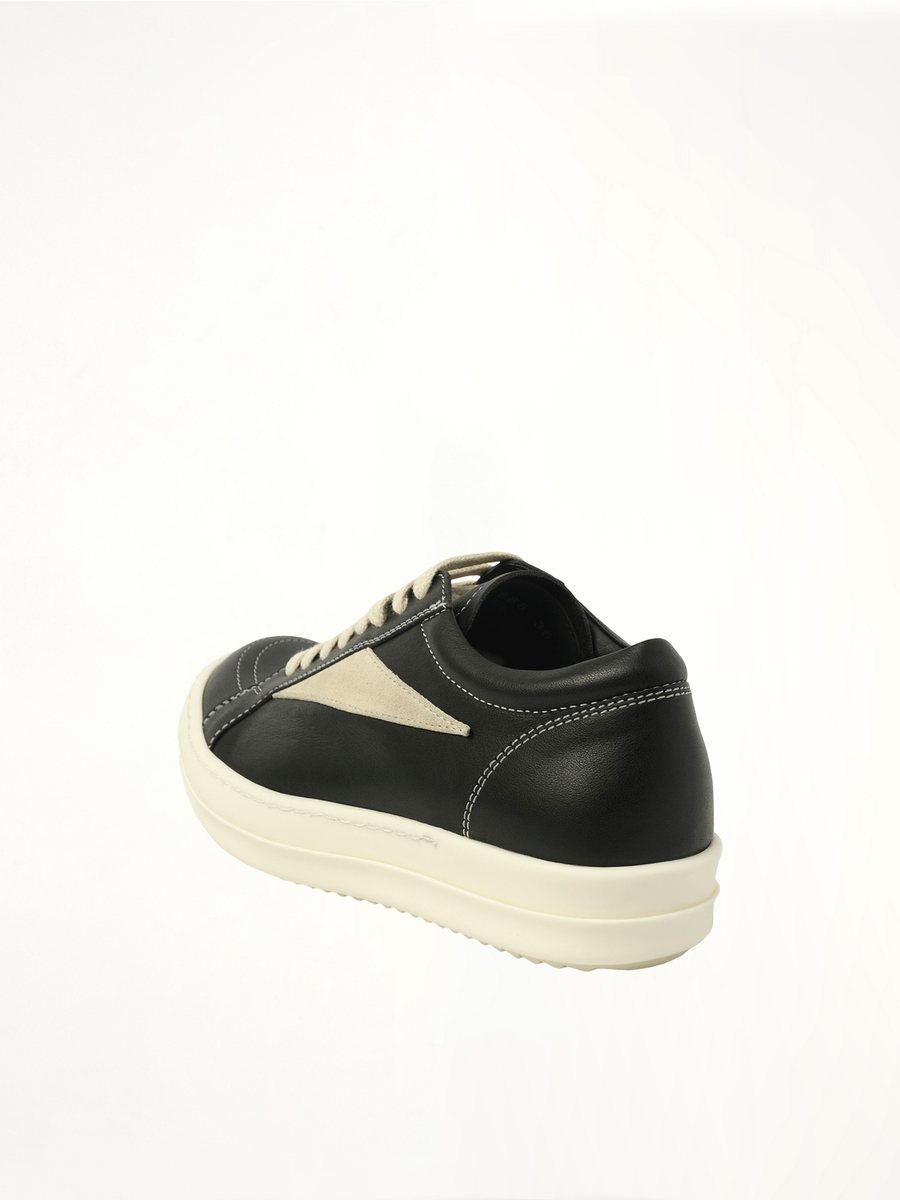 Vintage Sneaks in Black/Milk Back View | RICK OWENS