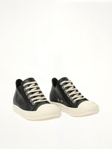 Low Sneaks in Black Front View | RICK OWENS