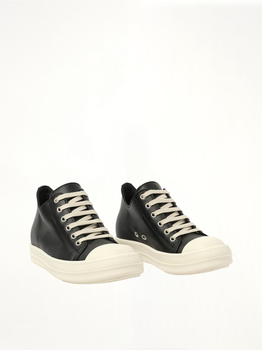 Low Sneaks in Black Front View | RICK OWENS