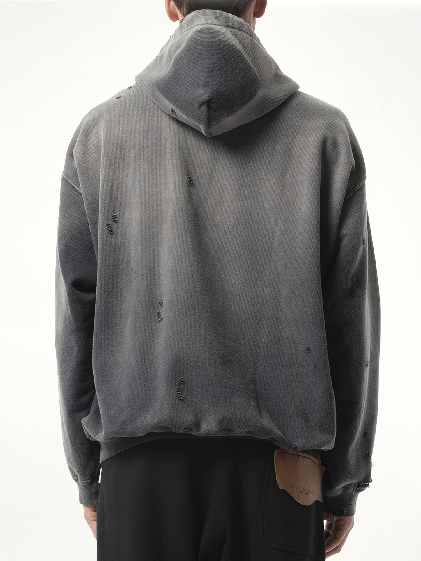 Sun Faded Half Zip Hoodie in Black