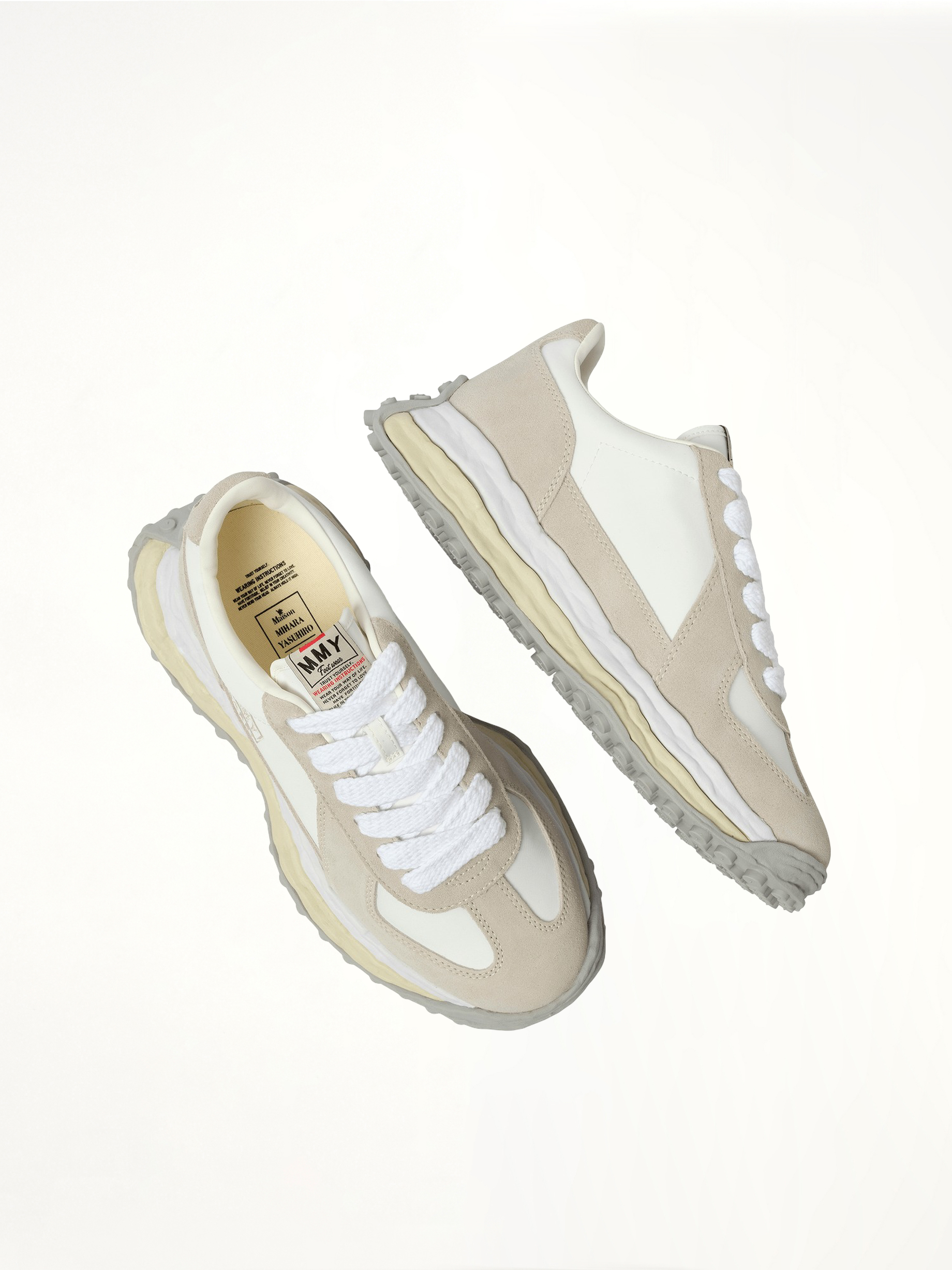 Larry OG Sneaker in White Top View | MAISON MIHARA YASUHIRO
