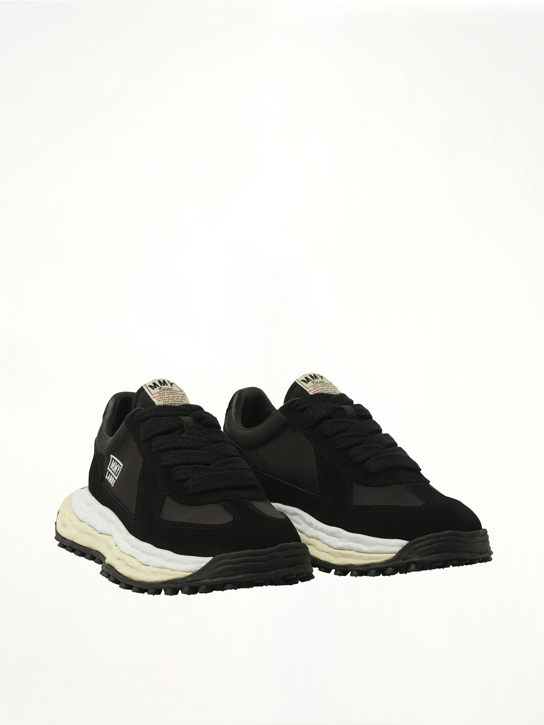 Larry OG Sneaker in Black Front View | MAISON MIHARA YASUHIRO