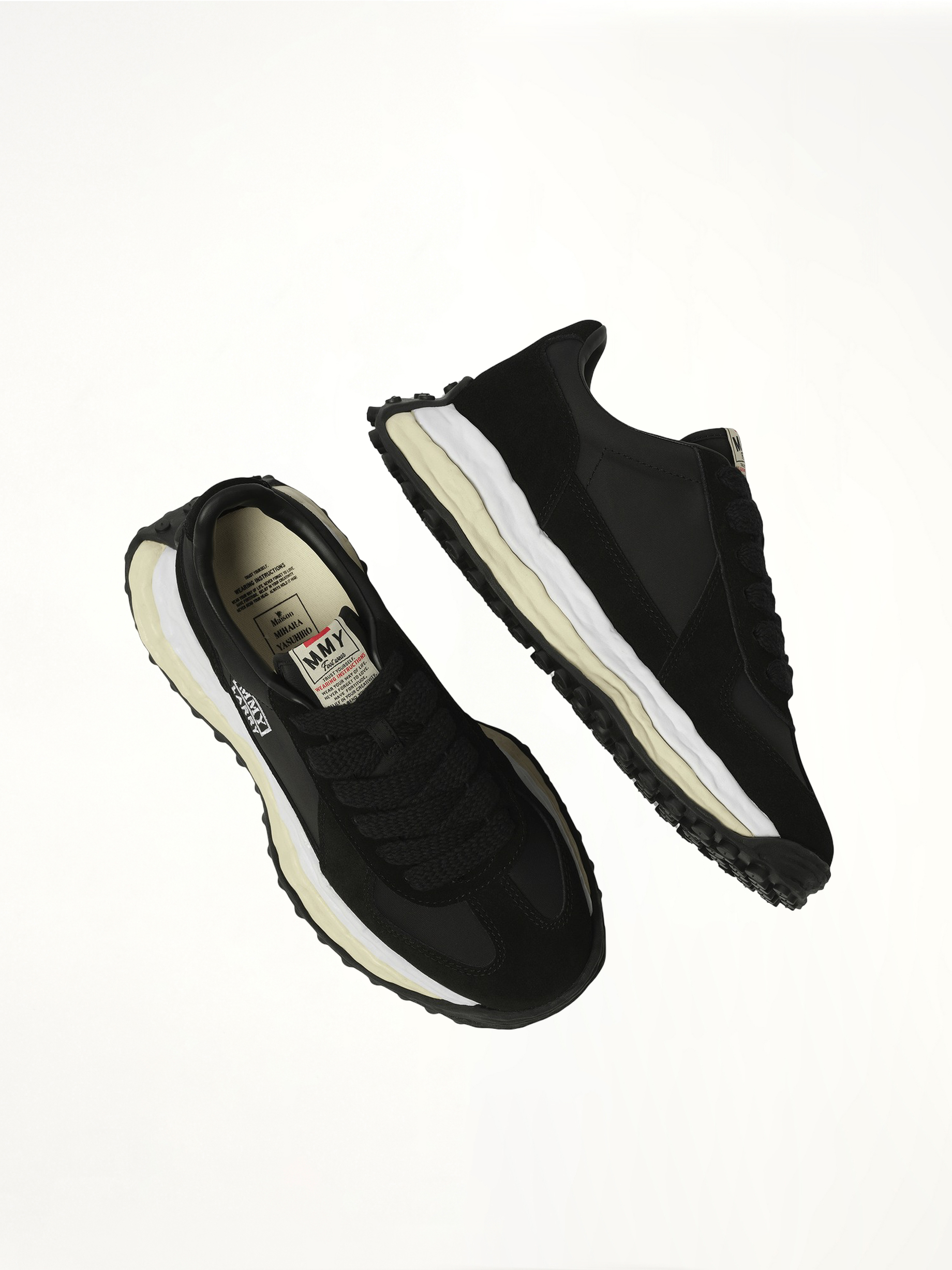 Larry OG Sneaker in Black Top View | MAISON MIHARA YASUHIRO