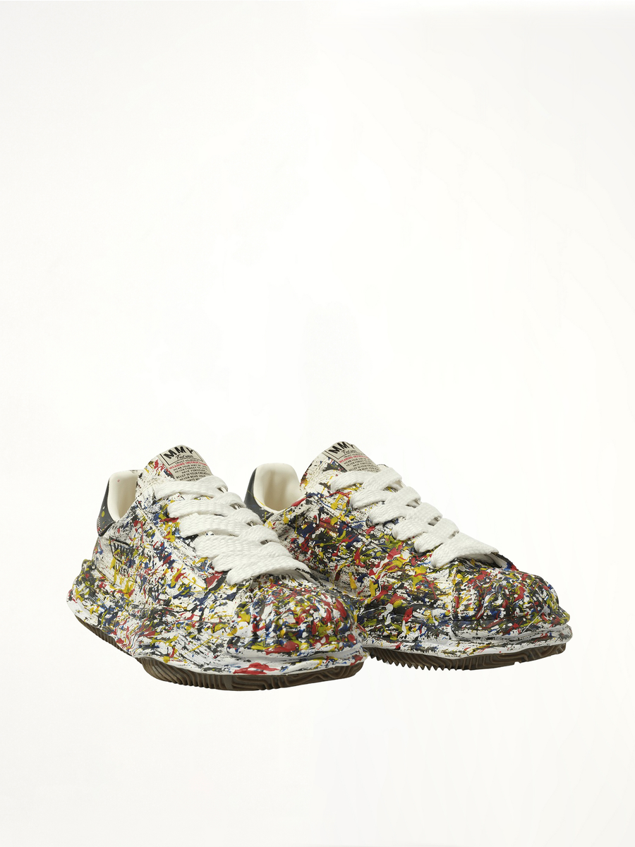 Blakey OG Paint Splatter Sneaker in White Front View | MAISON MIHARA YASUHIRO