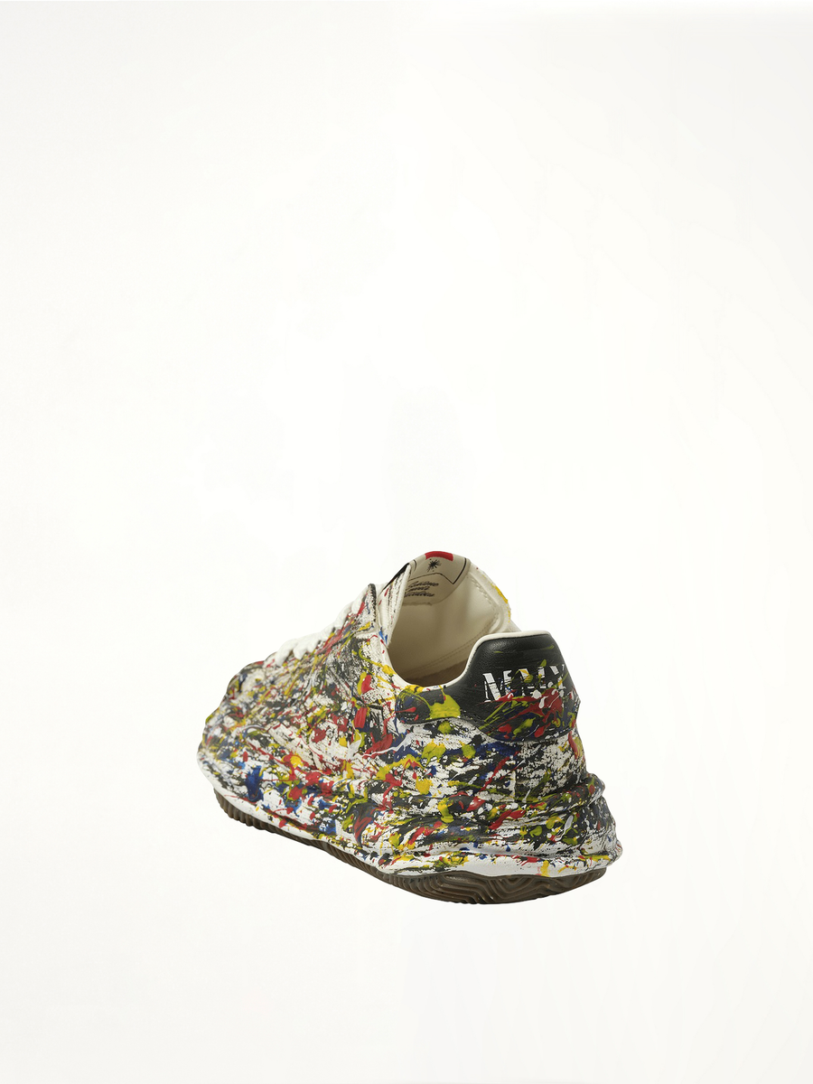 Blakey OG Paint Splatter Sneaker in White Back View | MAISON MIHARA YASUHIRO