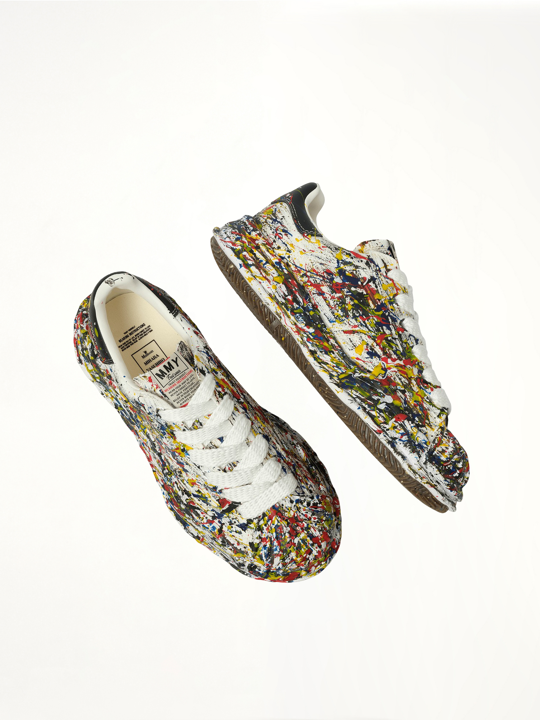 Blakey OG Paint Splatter Sneaker in White Top View | MAISON MIHARA YASUHIRO