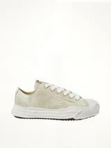 Hank OG Shrink Leahter Sneaker in White Side View | MAISON MIHARA YASUHIRO