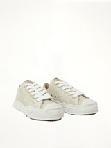 Hank OG Shrink Leahter Sneaker in White Front View | MAISON MIHARA YASUHIRO