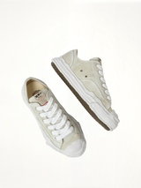 Hank OG Shrink Leahter Sneaker in White Top View | MAISON MIHARA YASUHIRO