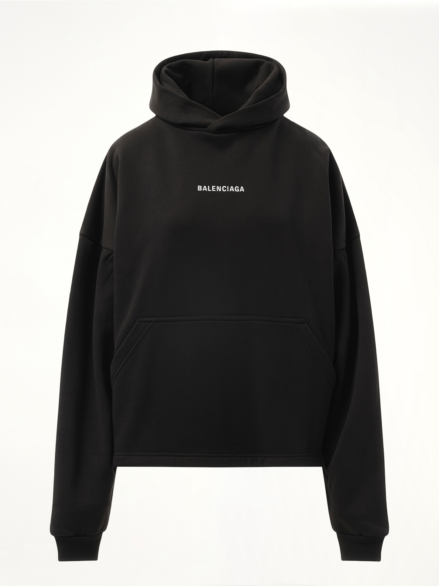 Logo Embroidered Hoodie in Black/White
