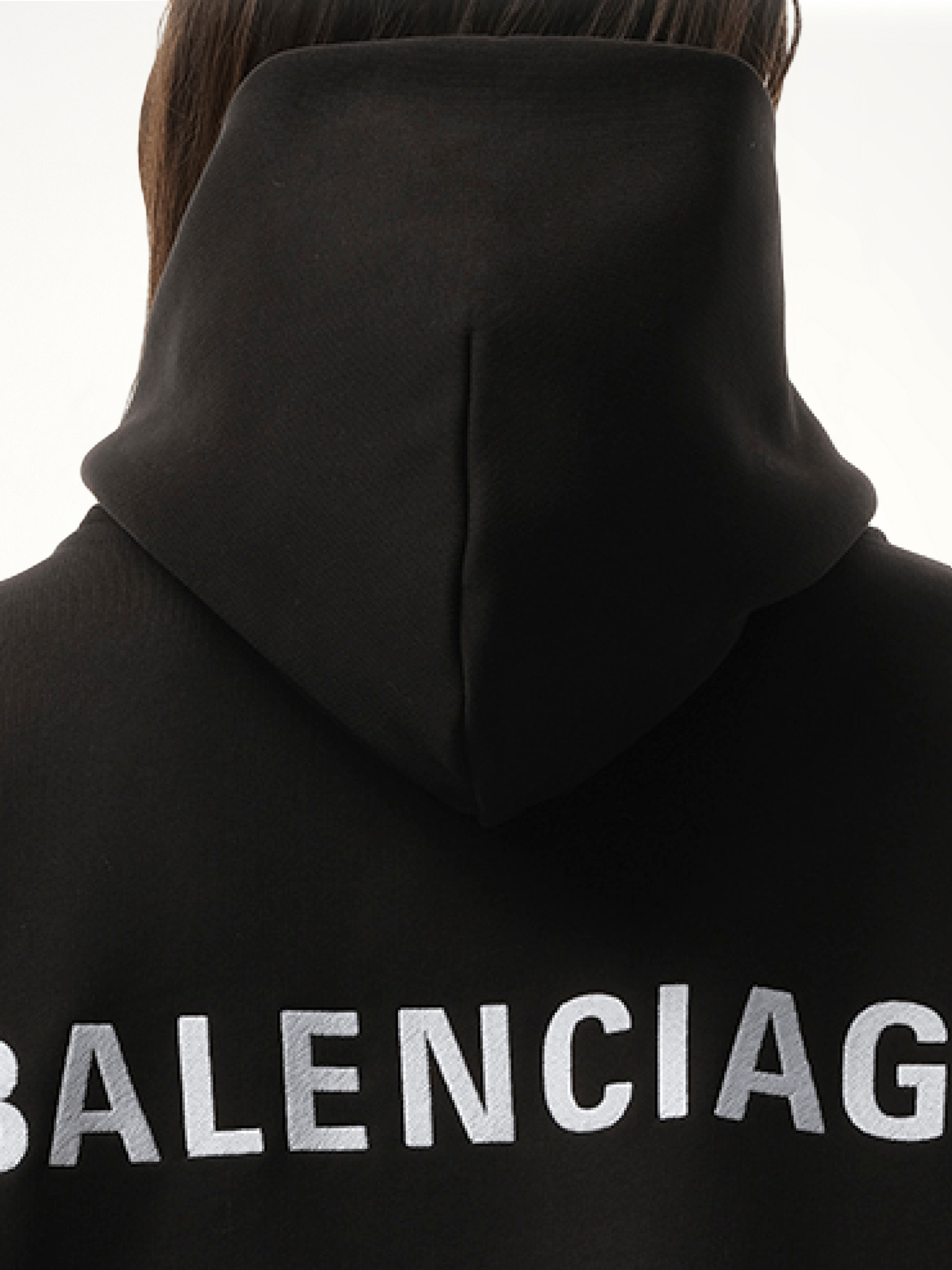 Logo Embroidered Hoodie in Black/White