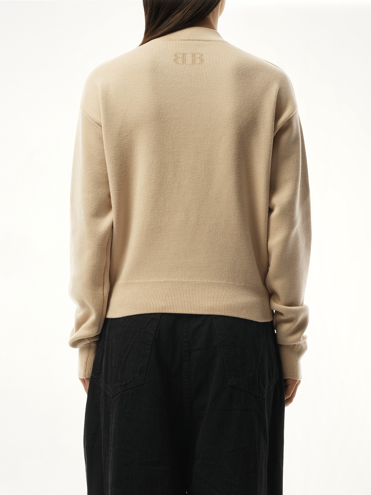 Cropped Sweater in Beige
