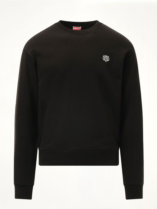 Kenzo Happy Tiger Embroidered Classic Sweatshirt in Black