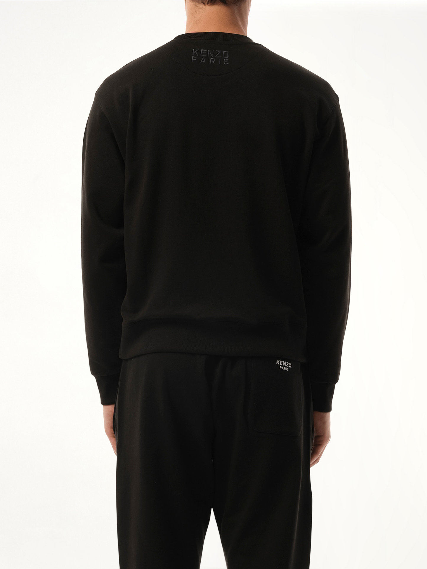 Kenzo Happy Tiger Embroidered Classic Sweatshirt in Black