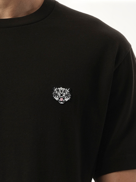 Gots Kenzo Happy Tiger Embroidered Classic T-Shirt in Black