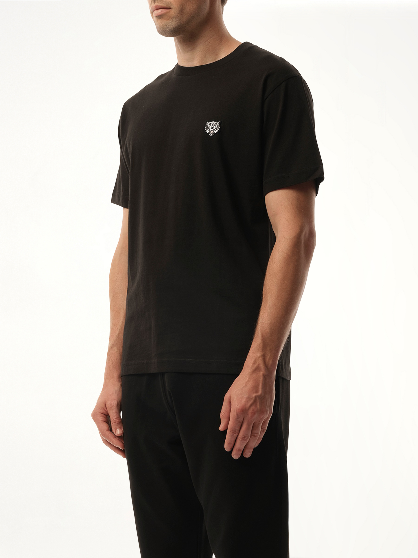 Gots Kenzo Happy Tiger Embroidered Classic T-Shirt in Black