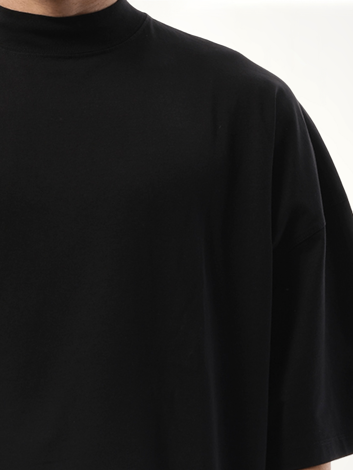Mock Neck T-Shirt in Black