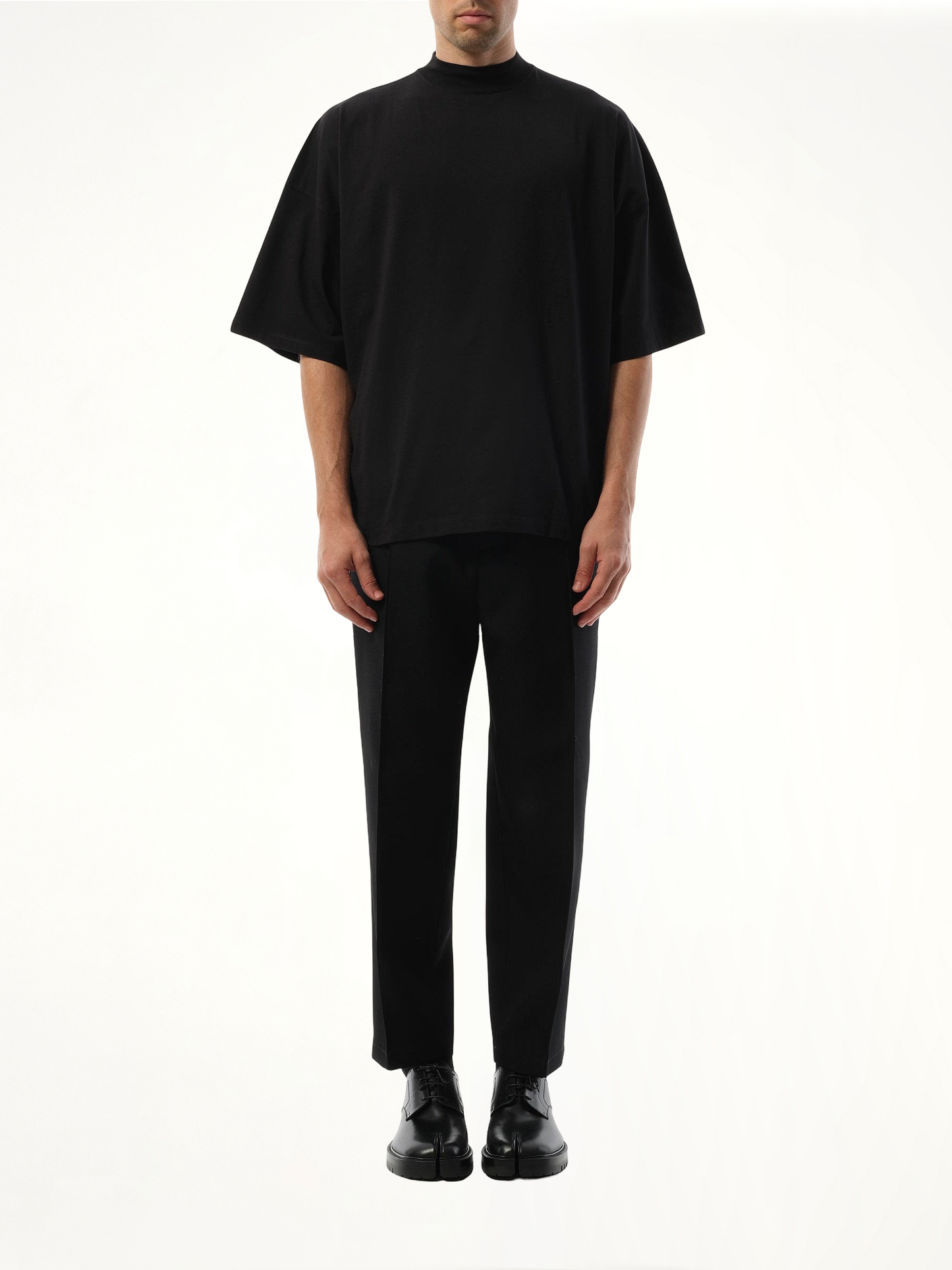 Mock Neck T-Shirt in Black