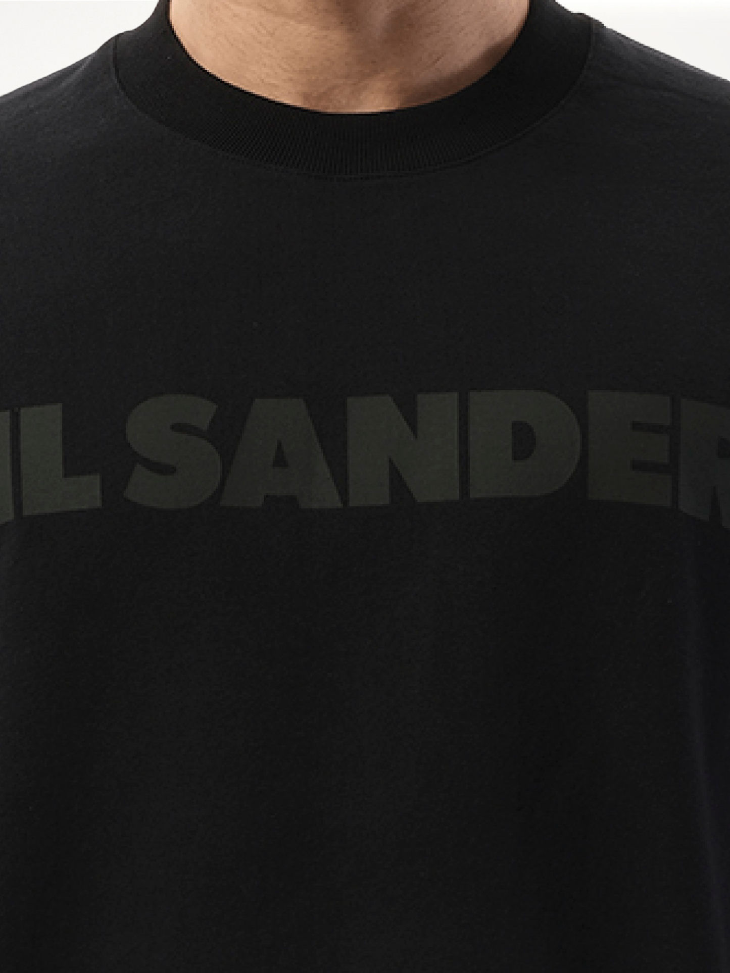 Tonal Jil Sander Logo T-Shirt in Black