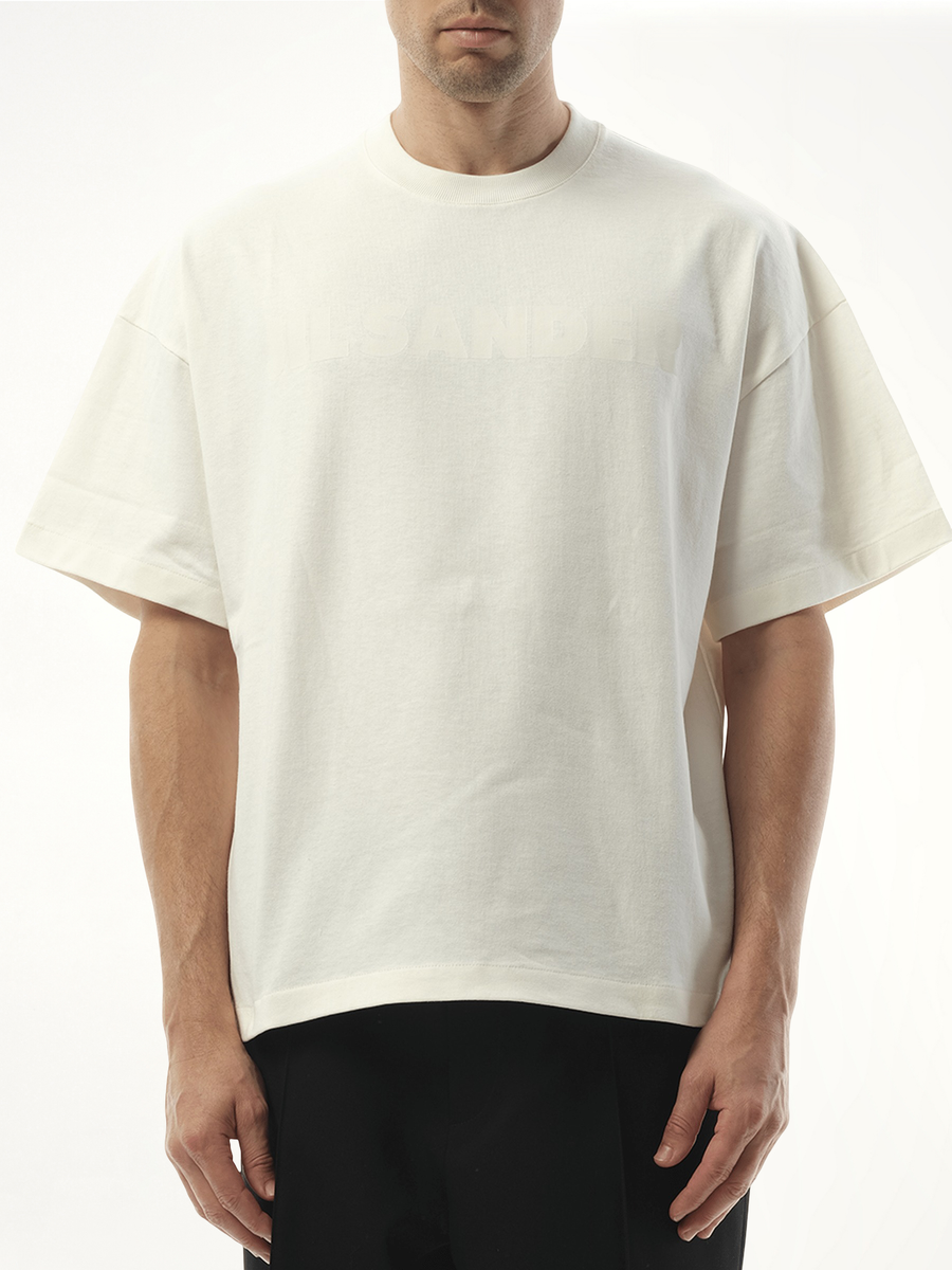 Tonal Jil Sander Logo T-Shirt in Porcelain