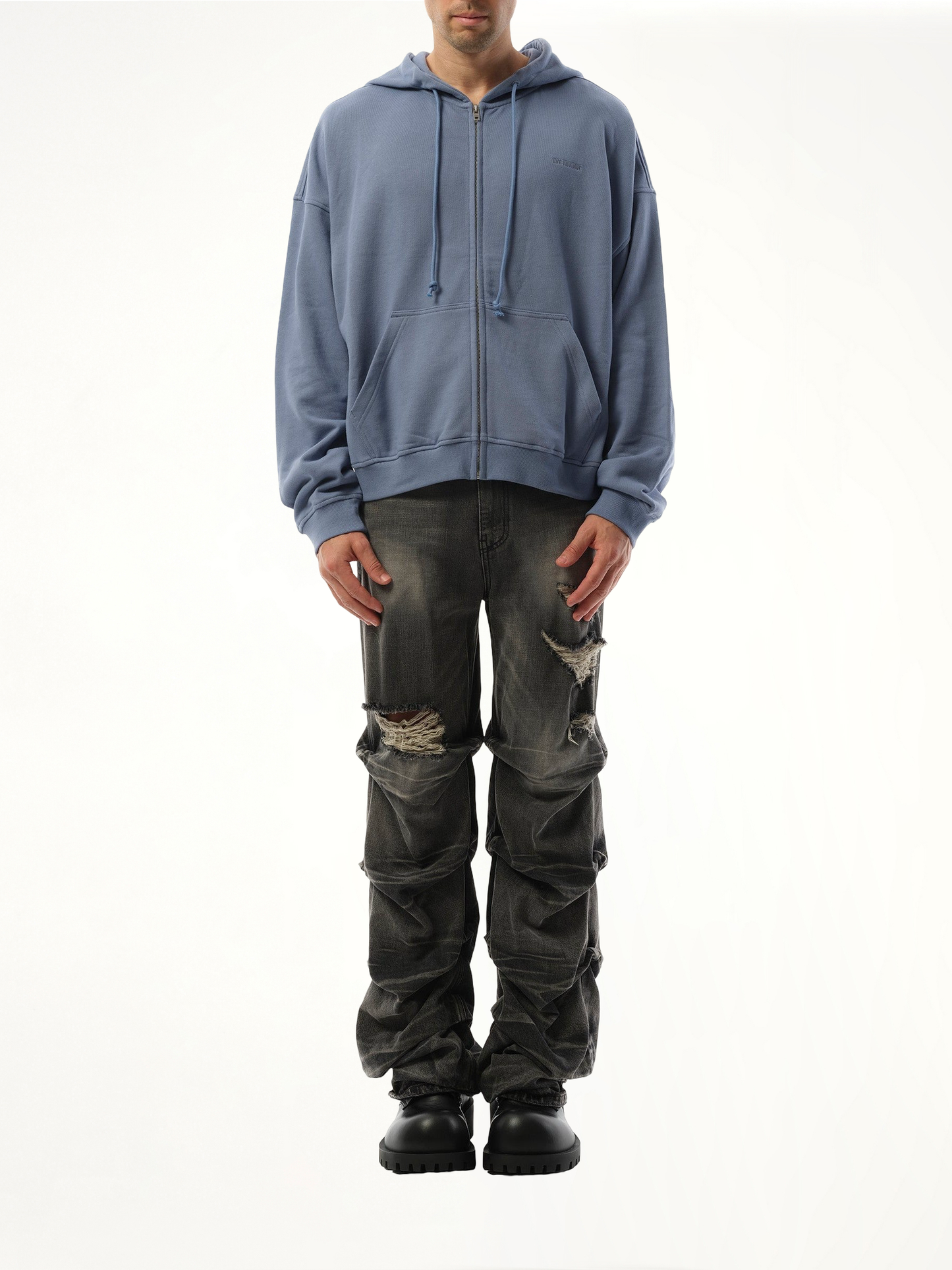 Twin All Around Hoodie Zip-Up in Sky