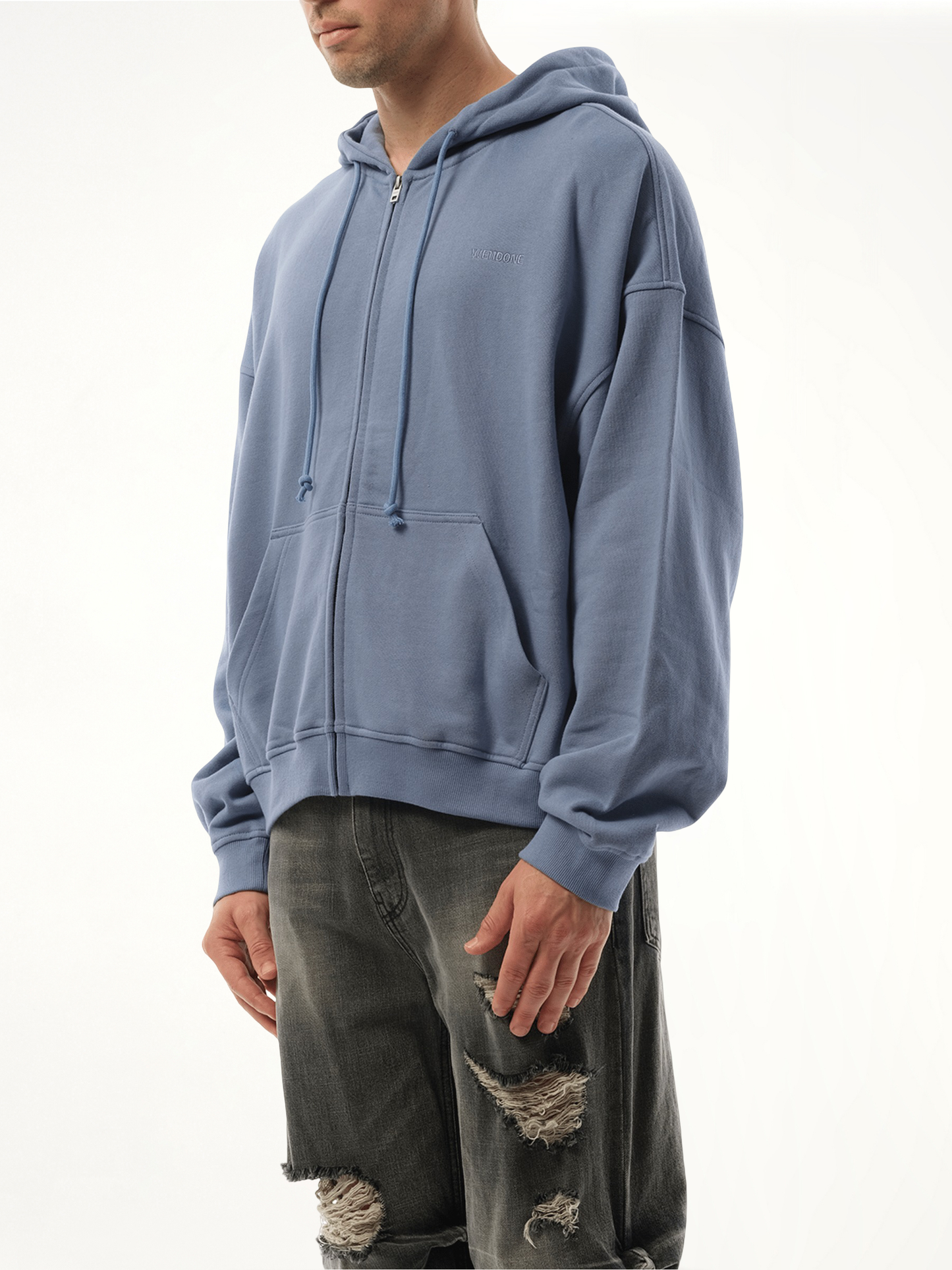 Twin All Around Hoodie Zip-Up in Sky