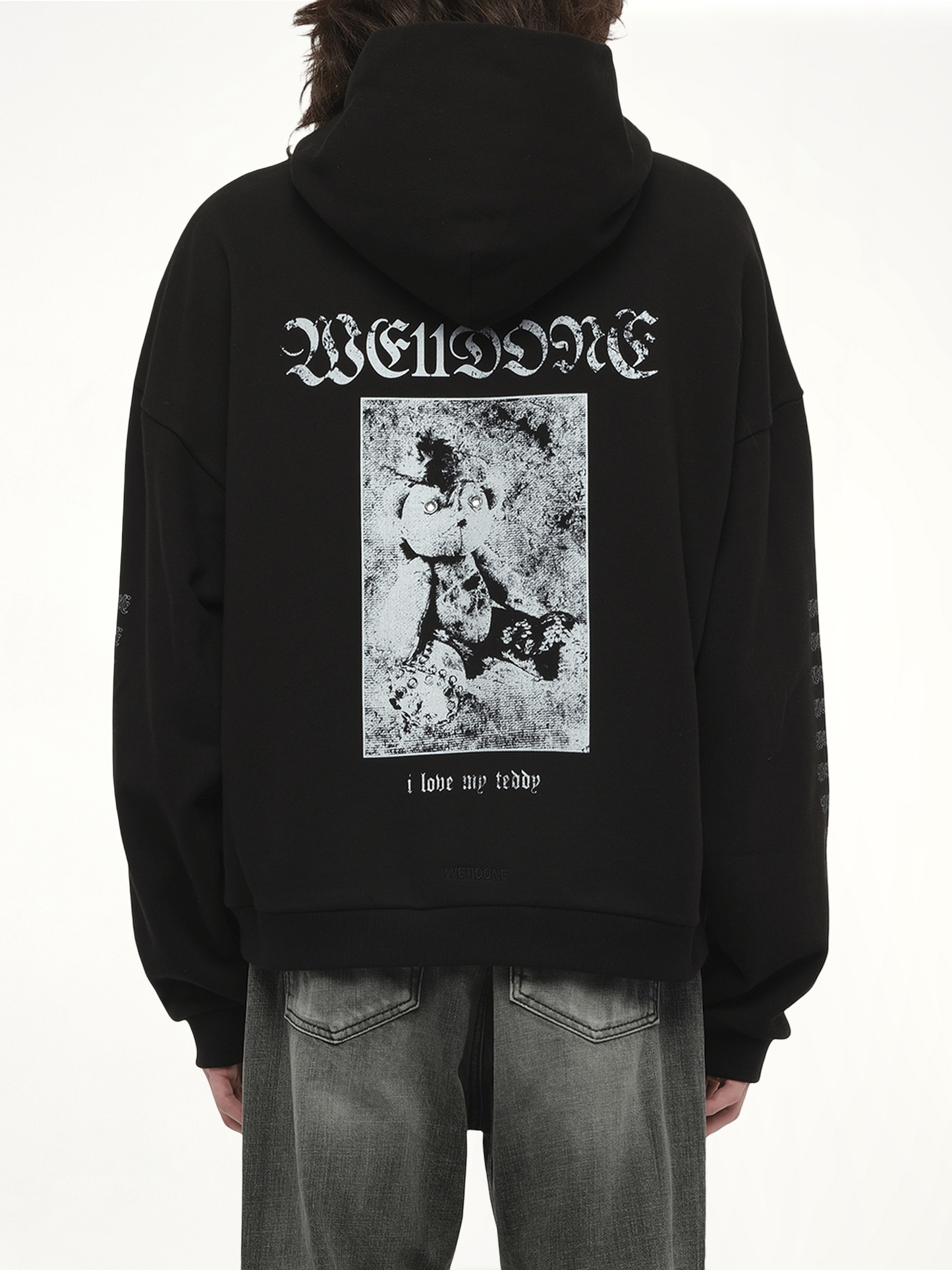Punk Teddy Hoodie in Black