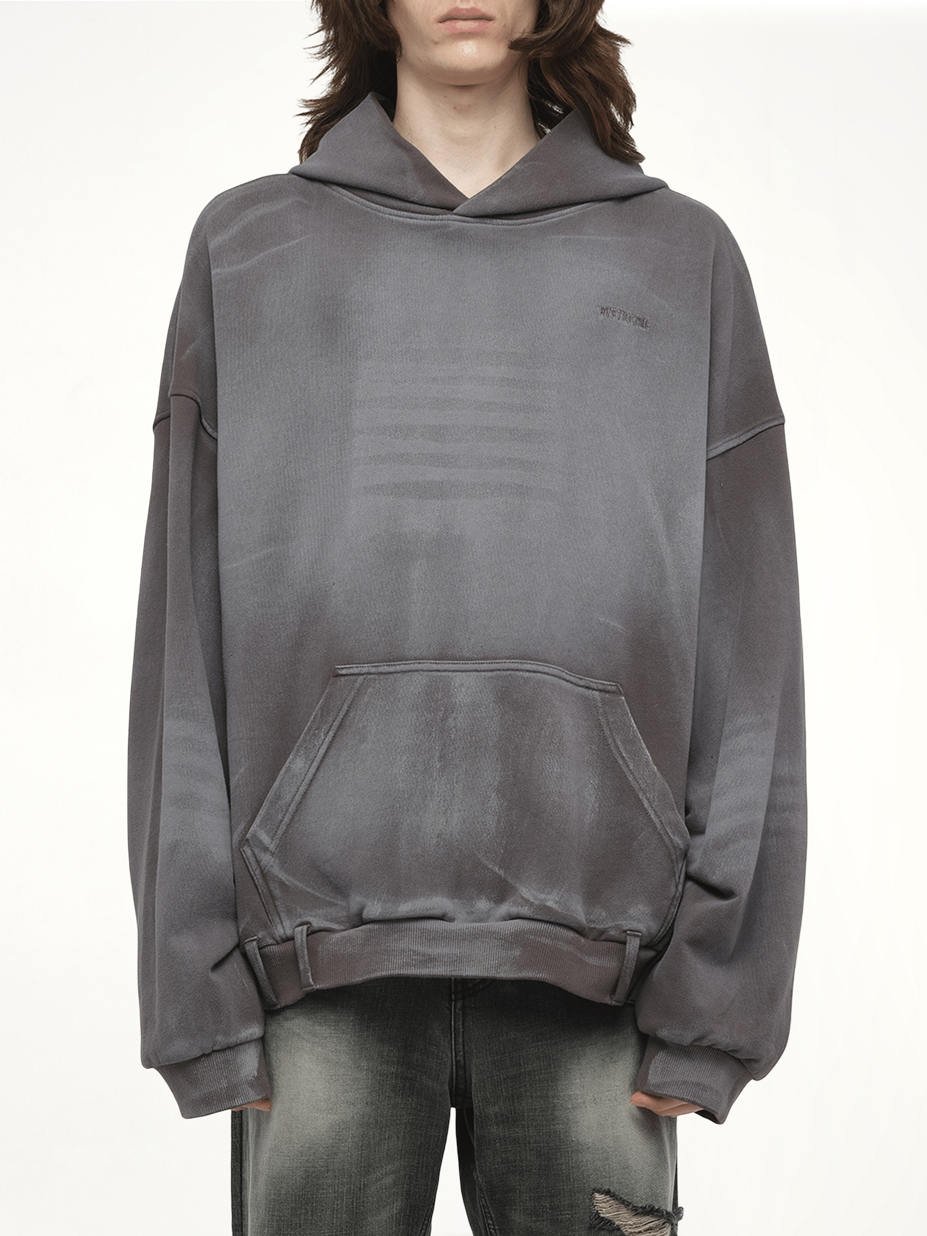Spray Washed Hoodie in Charcoal