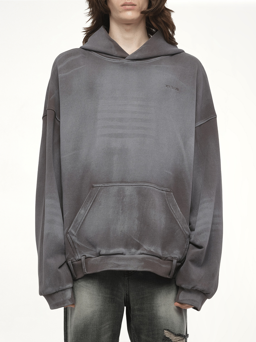 Spray Washed Hoodie in Charcoal