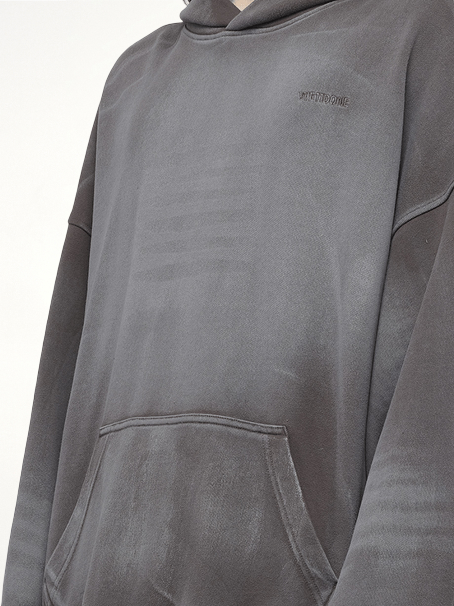 Spray Washed Hoodie in Charcoal