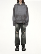 Spray Washed Hoodie in Charcoal