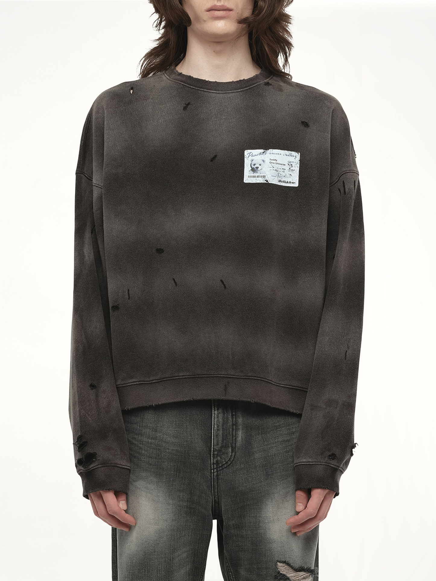 Peaches Print Sweatshirt in Charcoal