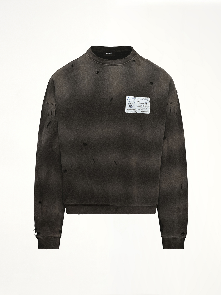 Peaches Print Sweatshirt in Charcoal