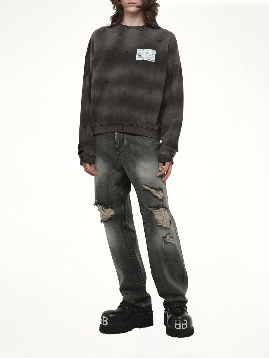 Peaches Print Sweatshirt in Charcoal
