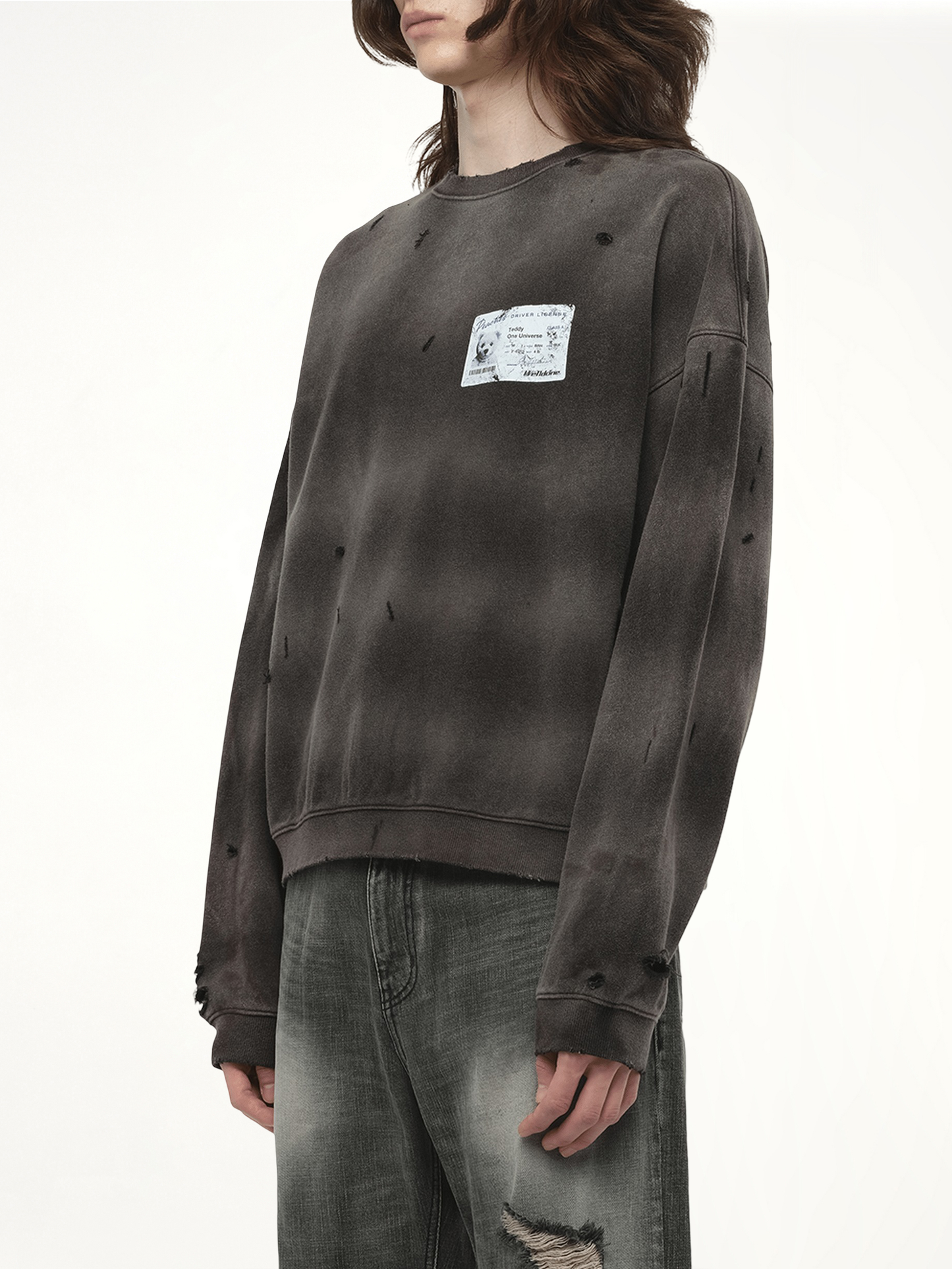 Peaches Print Sweatshirt in Charcoal