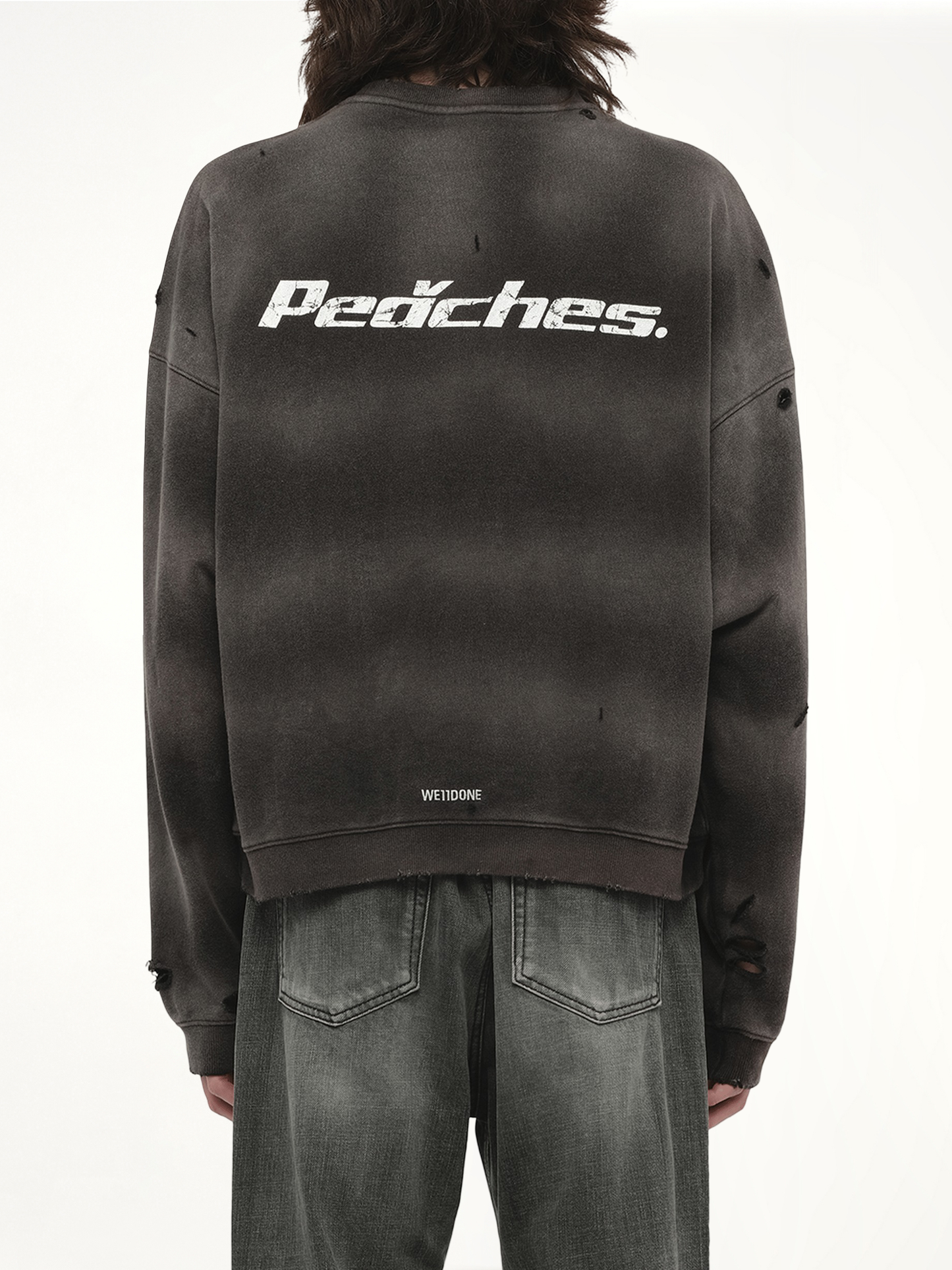 Peaches Print Sweatshirt in Charcoal
