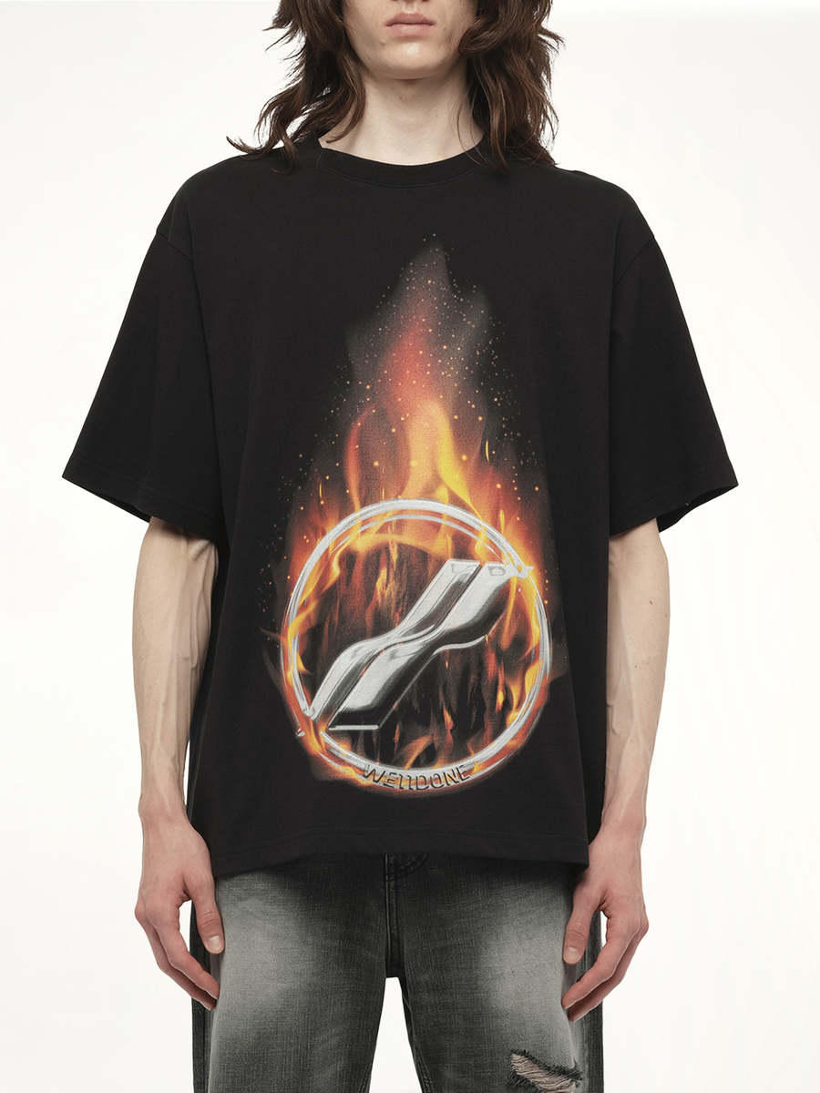Meteor Print T-Shirt in Black