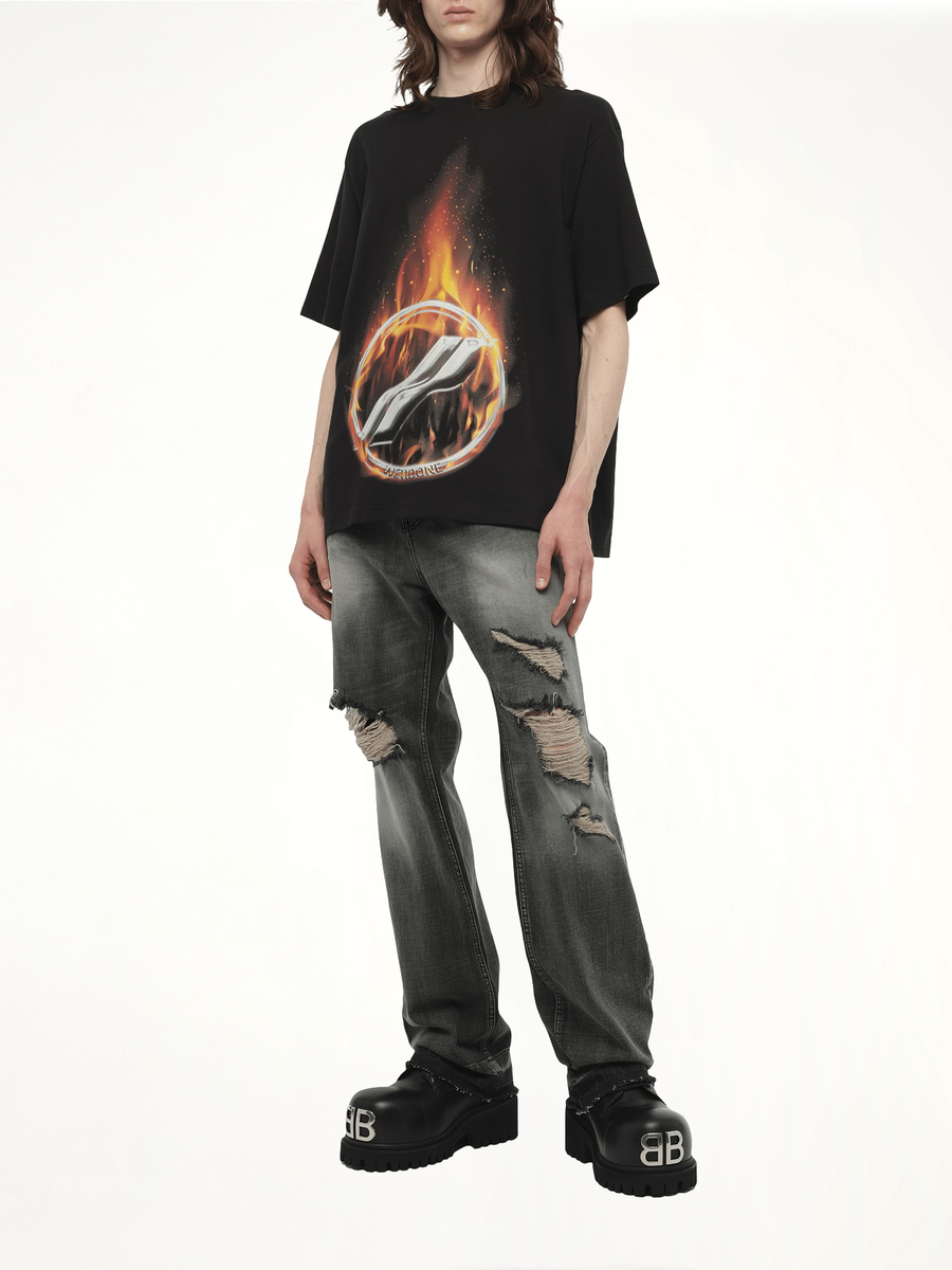 Meteor Print T-Shirt in Black