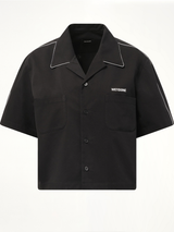 Short-Sleeved Convertible Shirt in Black