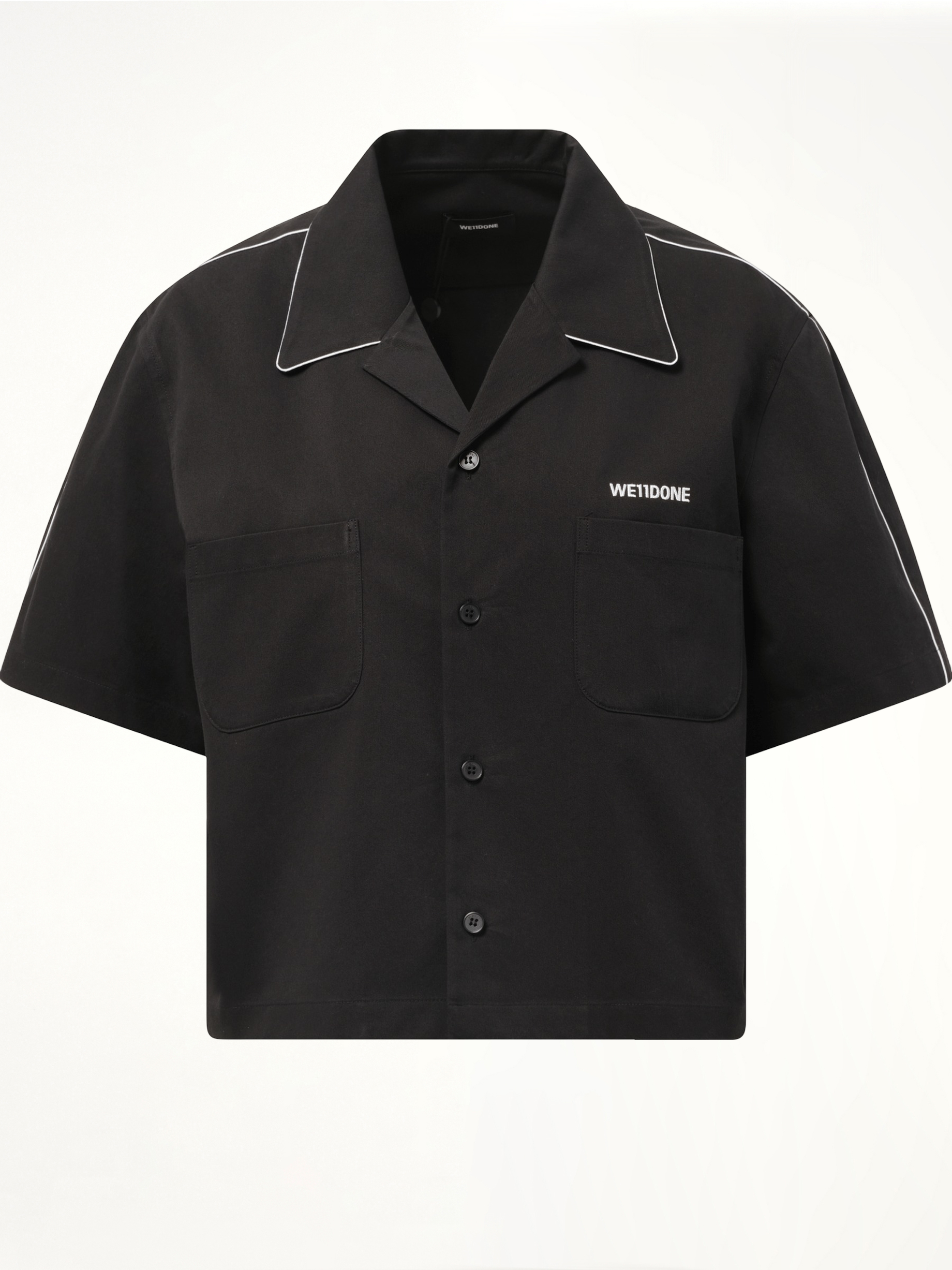 Short-Sleeved Convertible Shirt in Black