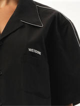 Short-Sleeved Convertible Shirt in Black
