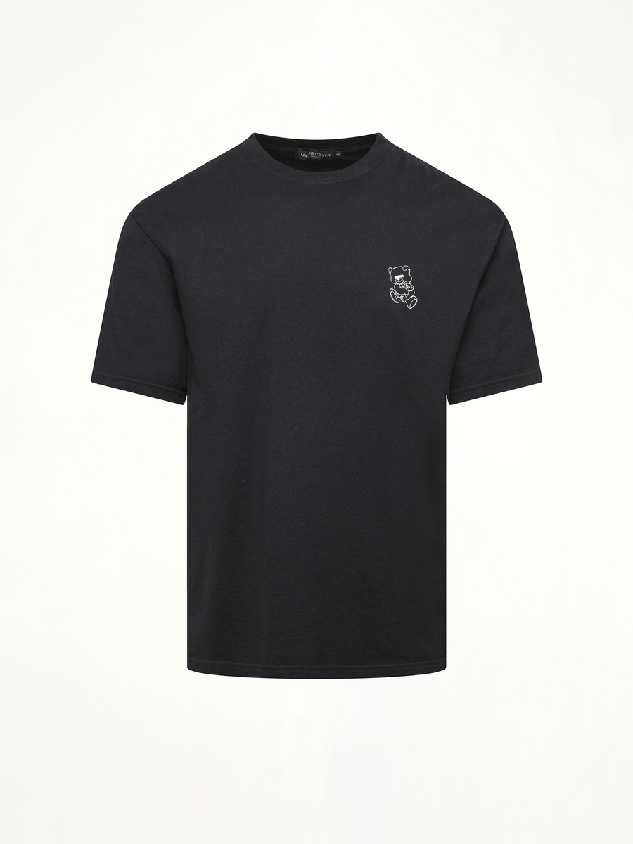 Small Teddy Bear Printed T-Shirt in Black
