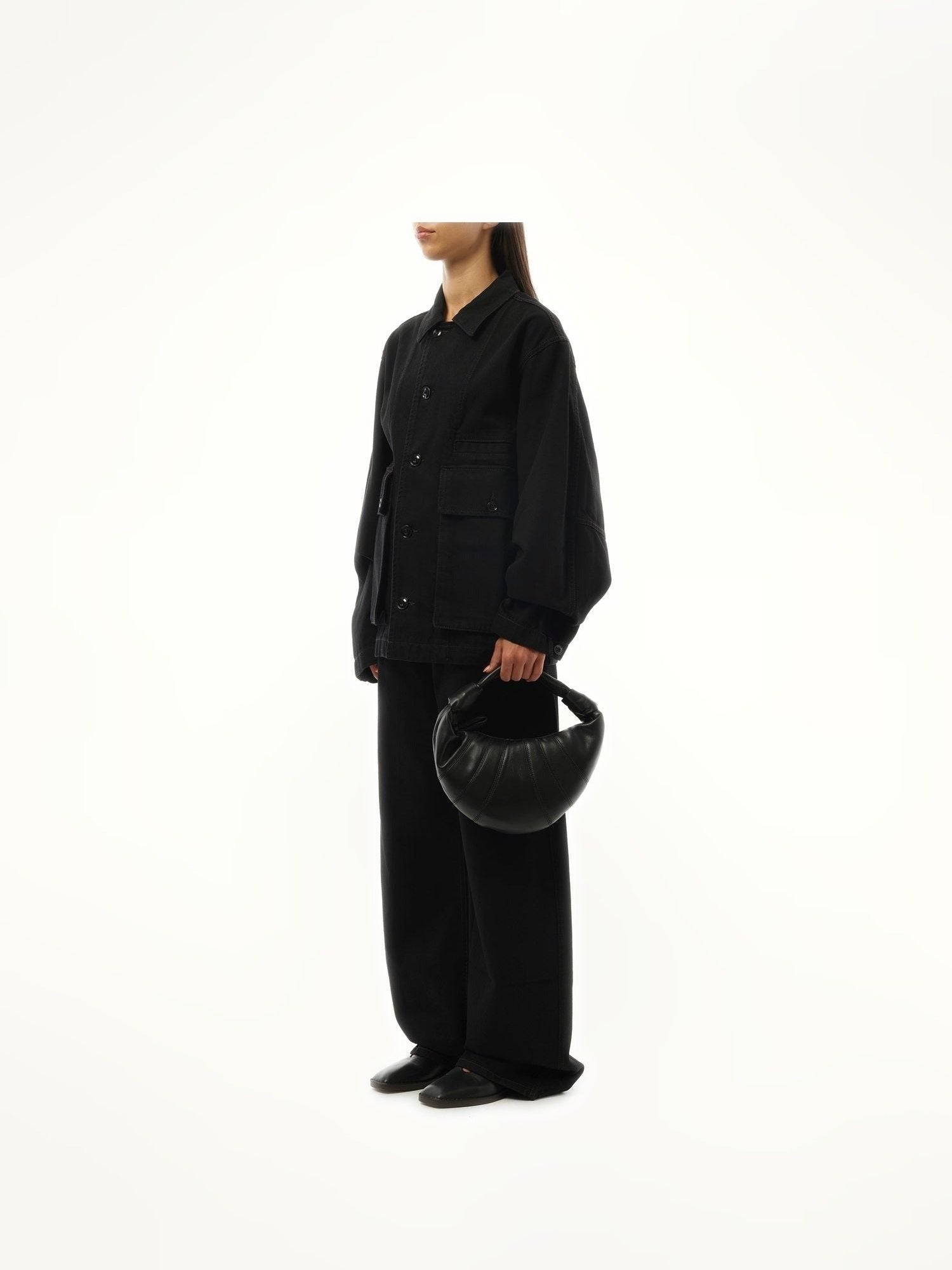 Lemaire Mini Fortune Croissant Bag in Black