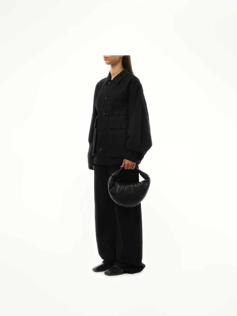 Lemaire Mini Fortune Croissant Bag in Black