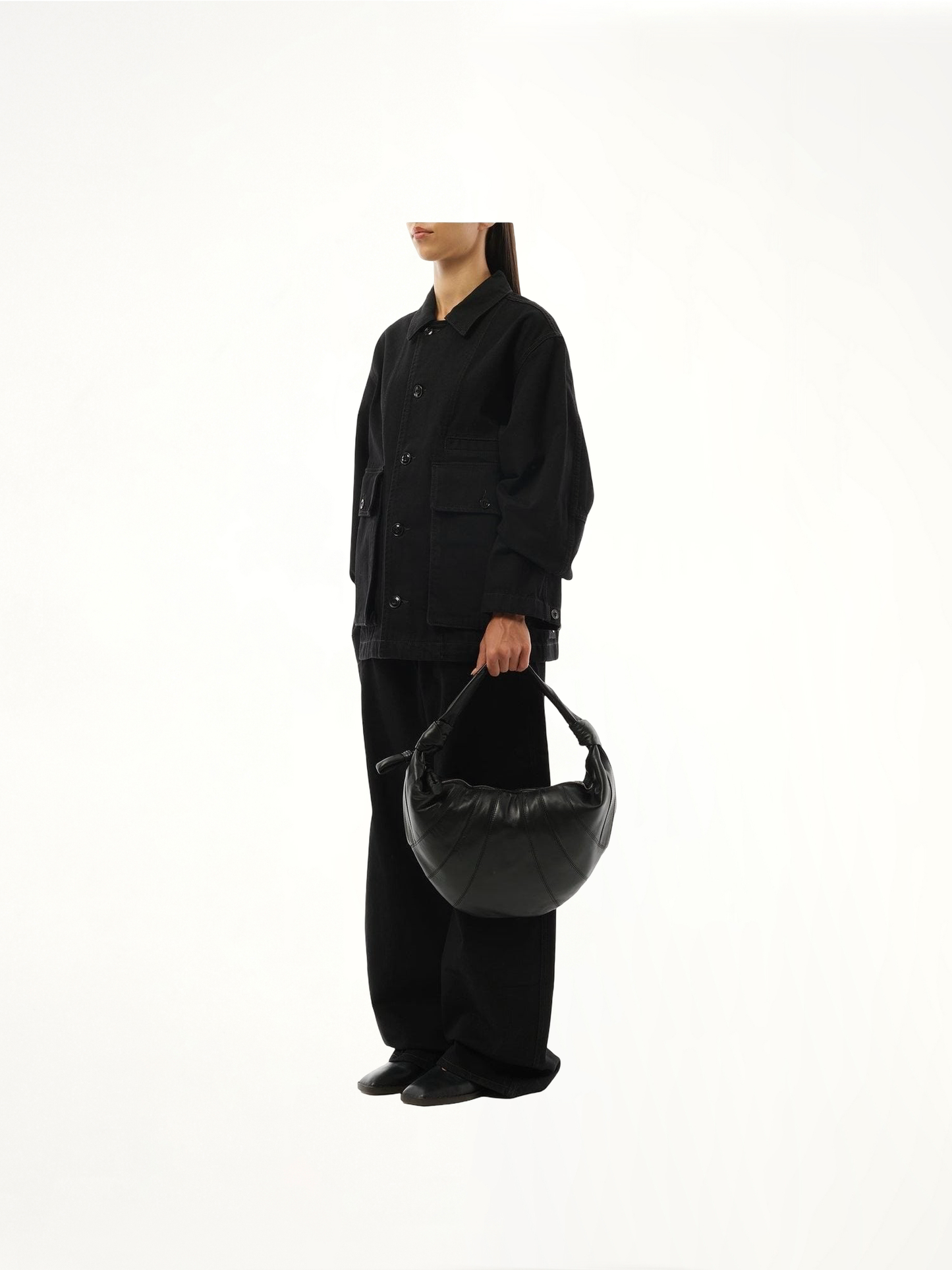 Fortune Croissant Bag in Black