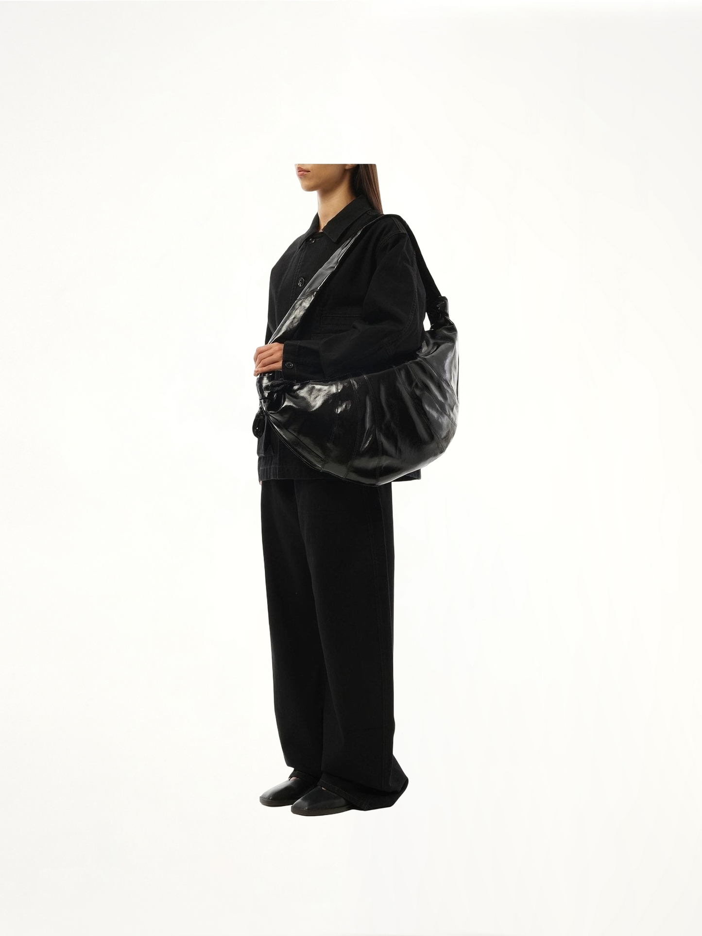 Large Croissant Bag in Black