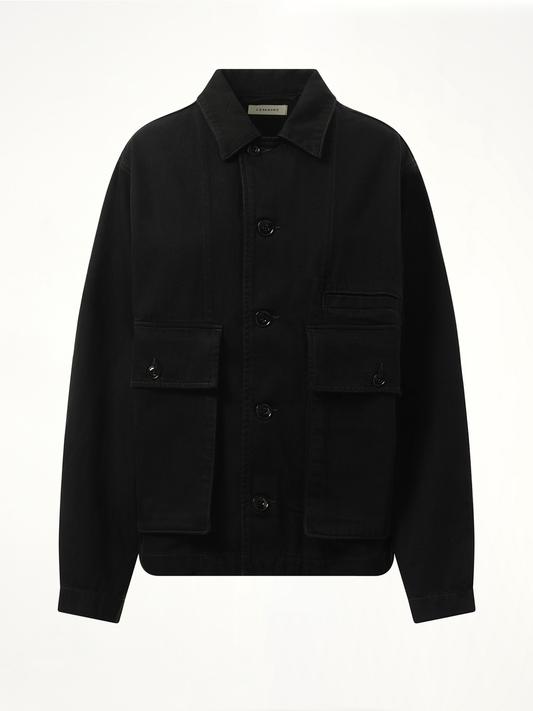 Boxy Denim Jacket in Black