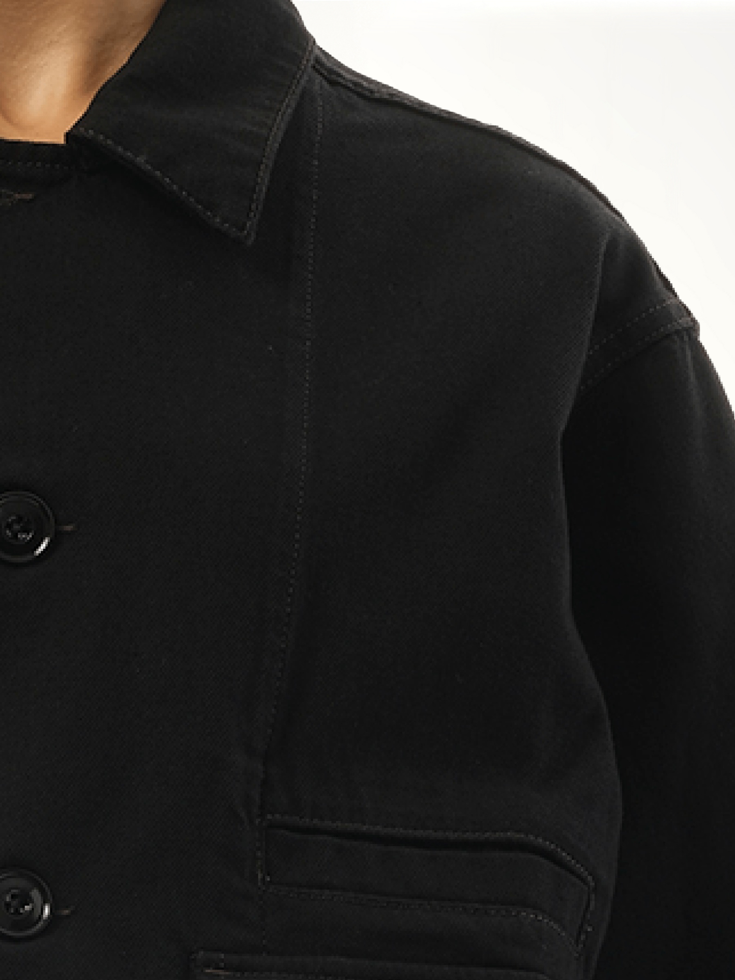 Boxy Denim Jacket in Black